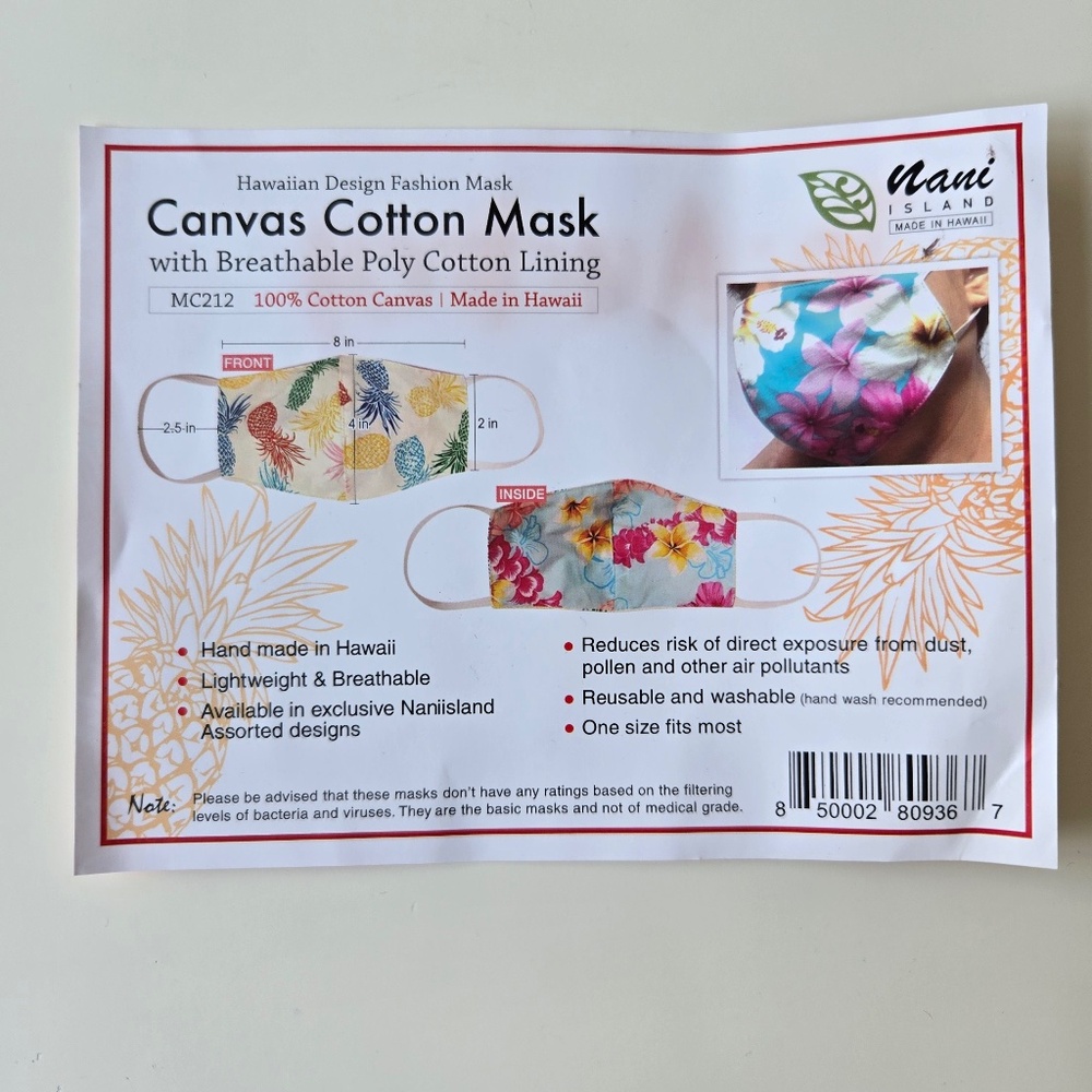 🌺 Cherry Blossom/ Tropical Floral Face Mask Reusable Washable Cotton - Picture 3 of 4